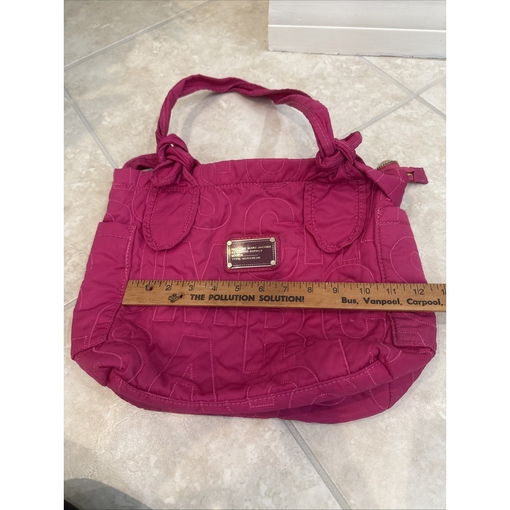 Marc by Marc Jacobs Workwear Pink Quilted Puzzle Shoulder Bag Tote Medium Logo - Picture 10 of 15